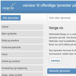 Vegvisar til digitale tenester - skal sikre innbyggjarane enkel tilgang til offentlige tenester på nett. Les meir på http://t.co/33mBghWAvu. Ein del av Difi.