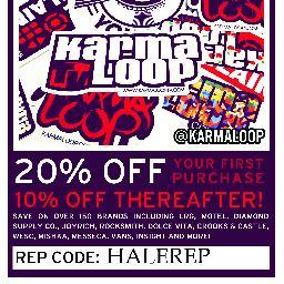 Hello. I am here to update customers on the new deals you can find on Karmaloop and PLNDR
For 20% off your total purchase, use the REP CODE: HALEREP