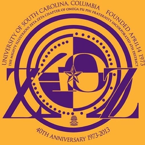 Mighty Illustrious Zeta Zeta Chapter of Omega Psi Phi, chartered on the campus of the University of South Carolina on April 14th 1973....