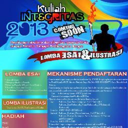 Kuliah Integritas adalah sebuah acara dari PSDM Himas STAN untuk menanamkan integritas kepada para pemuda.
Fanpage: http://t.co/Kng7DPFmyy