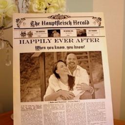 Bespoke Newspaper Keepsakes 100% Filled with Love. We Write, Design & Print One-of-a-Kind Keepsakes. Weddings | Baby Births | Anniversaries. info@newsfavor.com