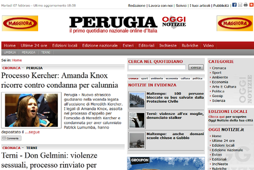 Quotidiano on line dell'Umbria
Notizie da Perugia e Terni
http://t.co/xuWV2Z1NUB
redazione@perugiaogginotizie.it
perugia@ogginotizie.it