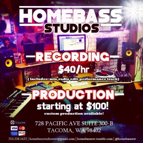 Located in the heart of Downtown Tacoma. We offer Recording, Mixing & Production. 
728 Pacific Ave Suite 300-B
Tacoma, WA 98402
253.228.1622
