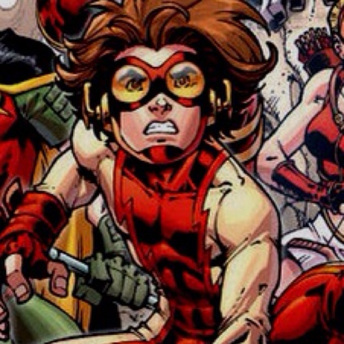Sure, I could be Impulse. Or I could be Kid Flash! Or I could just be plain Bart Allen wearing parts of two costumes. Take your pick.

[Young Justice member.]