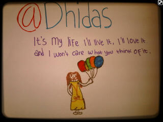 dhidas's profile picture. It's my life. I'll live it, I'll love it, and I won't care what you think of it⋋⋋ enjoy with 6 admin(´ʃƪ`)