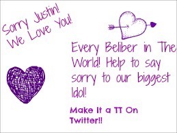 Hey! Every Beliber In The World! Help to say sorry To Justin! Sorry Justin We Love You!, Spread it everywhere! but we don't want Justin is mad,Help Beliebers!