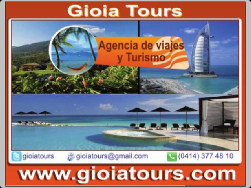 Operador Turistico Mundial. Cotize o reserve sus pasajes aereos con nosotros. 04129855443 gioiatours@gmail.com