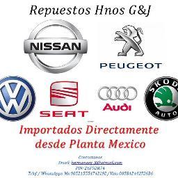 Repuestos Originales Importados desde MX  de las Marcas Nissan VW Seat Audi Skoda Peugeot, hermanosg_j@hotmail.com
