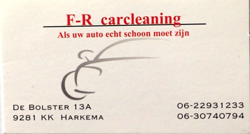 Welkom bij F-R Carcleaning uit Harkema, wij zijn een bedrijf dat zich bezig houdt met het reconditioneren van luxe wagens en bedrijfswagens en of boten.