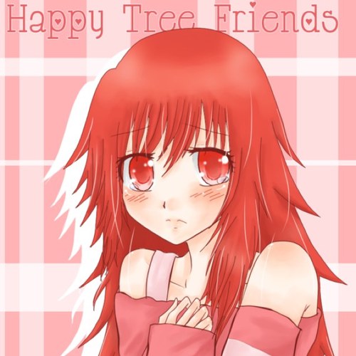 H-hi! I'm Flaky, I love all of my friends. We're called the Happy Tree Friends!