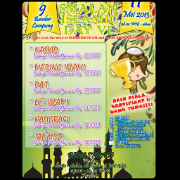 OSIS dan MPK SMAN 9 Bandar Lampung Proudly Present Smalan Islamic Day VI 11May2013. Nasyid, Da'i, Mading, LCT, Kaligrafi, Tahfidz. Let's follow and join us!☺