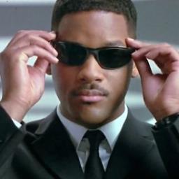 Hey you know that guy over there eating the pie that never smiles? thats my partner. Agent J of MIB division 6. When things go bump in the night we shoot it!