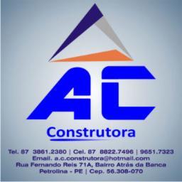 A C Construtora Ltda. Constrói, reforma, fiscaliza monitora e organiza sua obra, também atende a serviços domiciliares, deste construir como reforma.