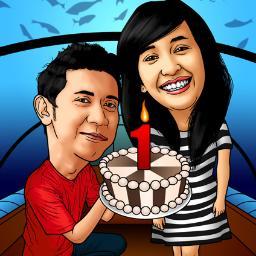 Karikatur digital,unik,harga terjangkau. 1orang+konsep = 100rb. Tambah orang = +@50rb (tanpa print+frame). CP: SMS/Whatsapp 085720156665. Line: wastuaji