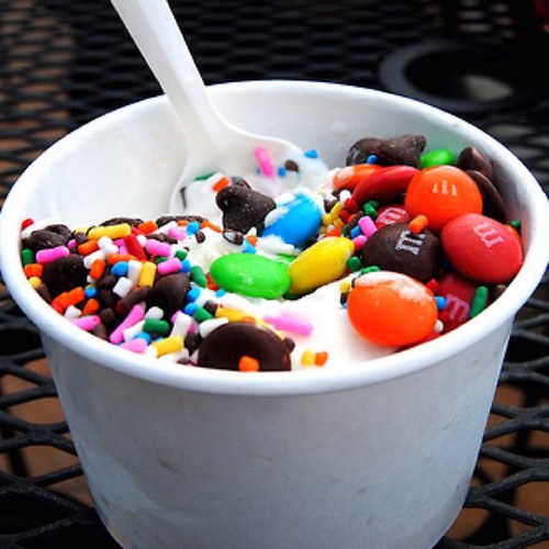 Self-serve frozen yogurt w/over 45 toppings. Frappes, Iced Coffee, Fresh Fruit Smoothies, Protein Shakes, Local New Harvest Coffee and much more!
