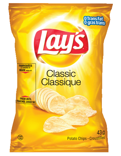 An ordinary bag of chips doing ordinary things.