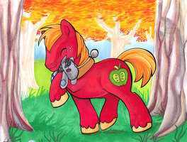 Howdy everypony, I'm Big Macintosh. I'm a strong stallion that works the Ponyville apple farm with Granny Smith and my sisters Apple Jack and Applebloom.