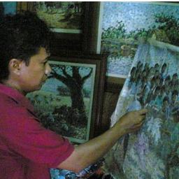 Multi-Awarded Modern Impressionism Artist using ATM Card as Paint Medium