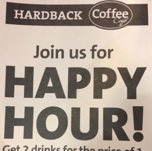 ~Hastings Hardback Coffee Cafe~
Join us for Happy Hour every night from 6-8 pm!