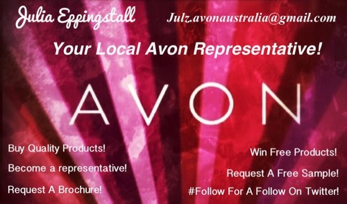 My name is Julia Eppingstall & This Is My Twitter Specifically Designed For My Avon Business - My Personal Twitter Is @julzmusic :) Follow For Follow Always!
