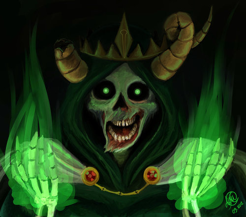 Walk into the well Finn ~quoted by me.
 I am the one and only LICH KING That means I'm the (REAL) LICH KING from Adventure Time.