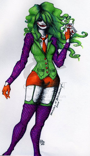 Hey I'm the Joker. Don't mess with me or my knives. Hahahaha. My best friend is @MaleHarlequin  From the #FemaleGotham Universe. The one true Clown Princess