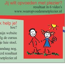 Jij wilt weer opvoeden met plezier? Ik help je!
Ga naar de website en volg de cursus vanuit je luie stoel.Gegarandeerd resultaat! Met handige video's