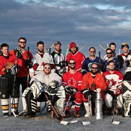 We make a pond hockey rink from scratch every year and film it.