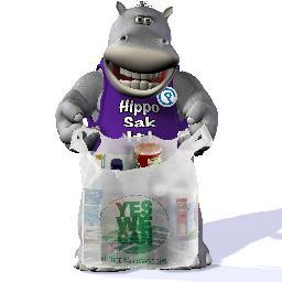 Go GREEN with Hippo Sak The Most Environmentally Friendly Plastic Bag! Hippo Sak REDUCES bag usage, REUSABLE @ home, made of Recycled Resin & is 100% RECYCLABLE