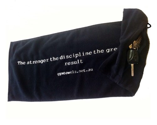 The perfect gym towel to take to the Gym with a handy zip pocket for your keys or phone. With 6 motavational slogans.