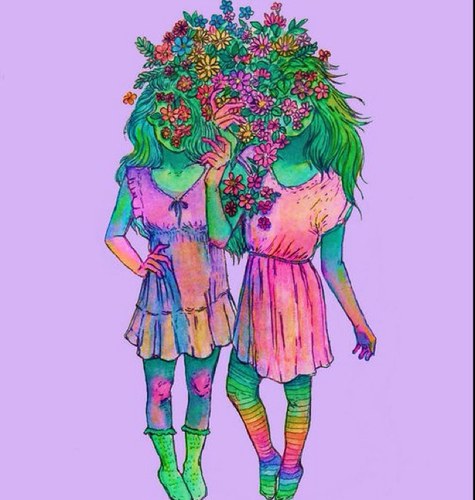 ✌2 stoner girls✌we chalk it out for peace. Join the movement✌ #stonernation #weed #voteforpeace #hippielife #babyanon #spreadthelove