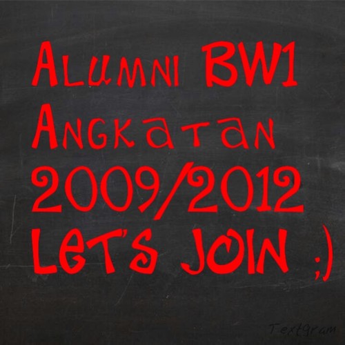 alumniBW1's profile picture. khusus alumni angkatan 2009/2012 , info reuni dll silakan mention :-)