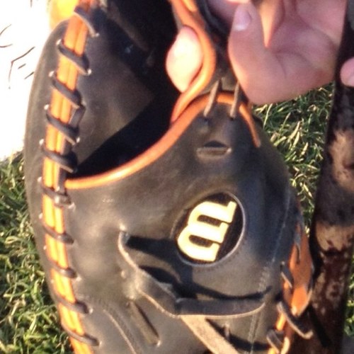 The one and only glove of NCBaseball catcher Zak Kellogg.
