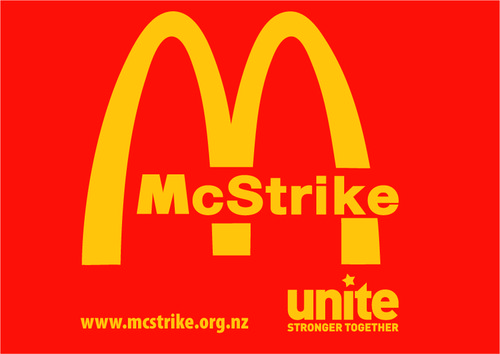 #McStrike , Unite Union in NZ- We successfully unionised fast food industry in Aotearoa in 2006, ending youth rates in 2008 and Zero Hour Contracts in 2016.