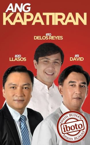 3kontratrapo's profile picture. PARA SA PAGBABAGO! 
VOTE KAPATIRAN SENATORIAL CANDIDATES
# 9 LITO DAVID
#10 JC DELOS REYES
#20 MARWIL LLASOS

FOR PARTYLIST
#42 ANG PROLIFE