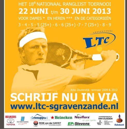 Open toernooi voor alle categorien van 22 tot 30 juni