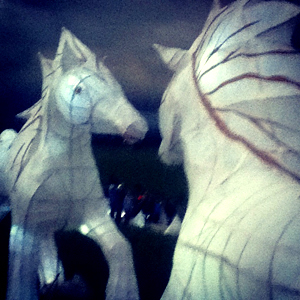 Time. Place. Carnival. 100 miles. Wiltshire's White Horses. Join us on a journey this summer. Make your own escape! Artists Ali Pretty and Richard White.