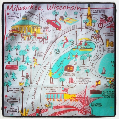 2 Milwaukee, WI cousins have created a fun, unique souvenir map picturing our GREAT Lakefront!