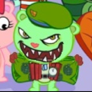 Im Fliqpy *pulls out knife* I can kill any one, just for the fun of seeing blood, guts, organs.*throws knife at Splendid* he he ha ha!