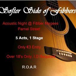 SofterFibbers's profile picture. Softer Side of Fibbers is a monthly acoustic showcase for Irish artists which is located in the heart of Dublin in the renowned rock bar Fibber Magees.