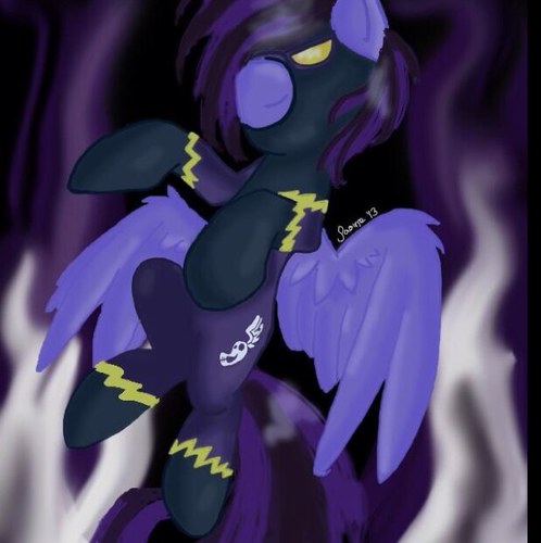 Yo, Warp Dasher here. Shadowbolt rookie extraordinare.  Coltfriend of @mlp_Mosaic