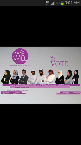 WE WILL is a group of enthusiastic AUS students running for the student council 2013-2014. We believe that we can make our community a better place.