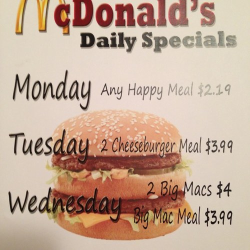 PullmanMcDSouth's profile picture. Tweets/deals ONLY apply to the McDonald's by WalMart!