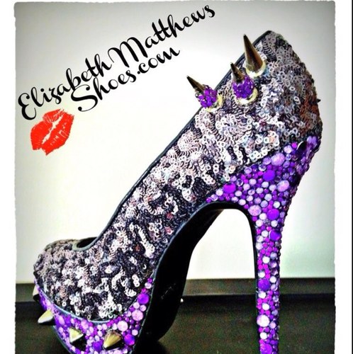 Custom designed one of a kind heels, pumps,wedges,sandals,sneakers,etc... Choose from our collection,or send us your footwear, & let us start designing for you!