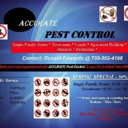 Accurate pest control has a 50% off spring special on single family homes and town houses