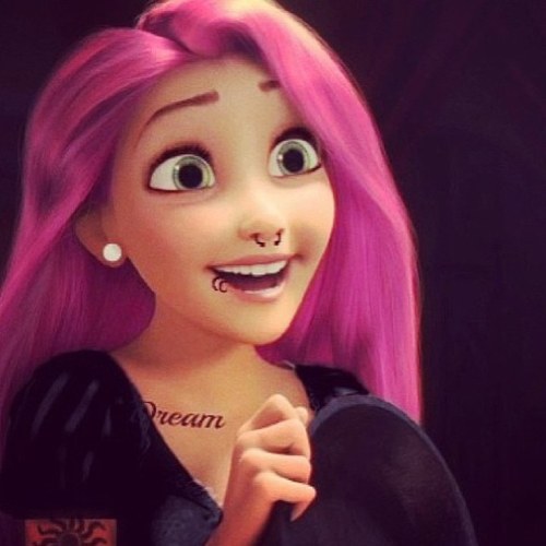 Follow me for punk edit pictures of disney princesses and characters!!
