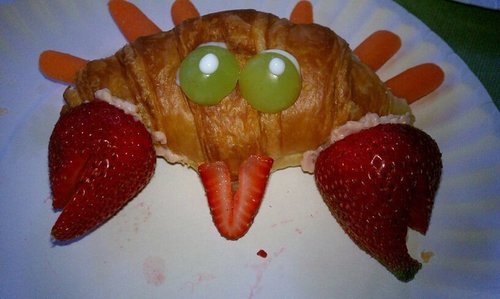 Love playing with food (see pic); Love to laugh; Love to improve self; Love to do acts of kindness; Love to love family, friends, & random kind strangers