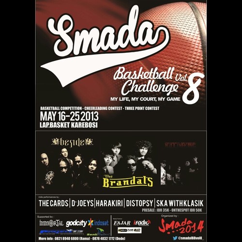 smadaibbvol8_'s profile picture. Smada Invitasi Basket Ball Vol.8 My Life, My Court, My Game (Next Our event - Smada Pensi 2014 #RevivalForTheLastProject) -CP: @RamaIrasandy @akbribrahim