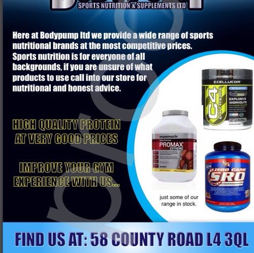 bodypump58's profile picture. Top quality protein and supplements at very good prices. Come in store an see are great offers. 58 county road Liverpool. Call on 0151-538-7566.