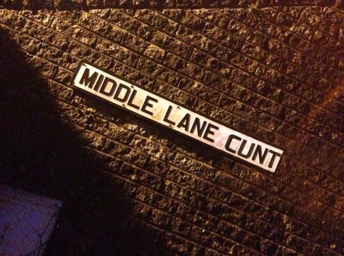 Twitter account about people who drive in the middle lane like morons. Send any pics of #MLC's. Please do not take photographs whilst driving.